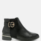 Frothy Buckled Ankle Boots With Croc Detail