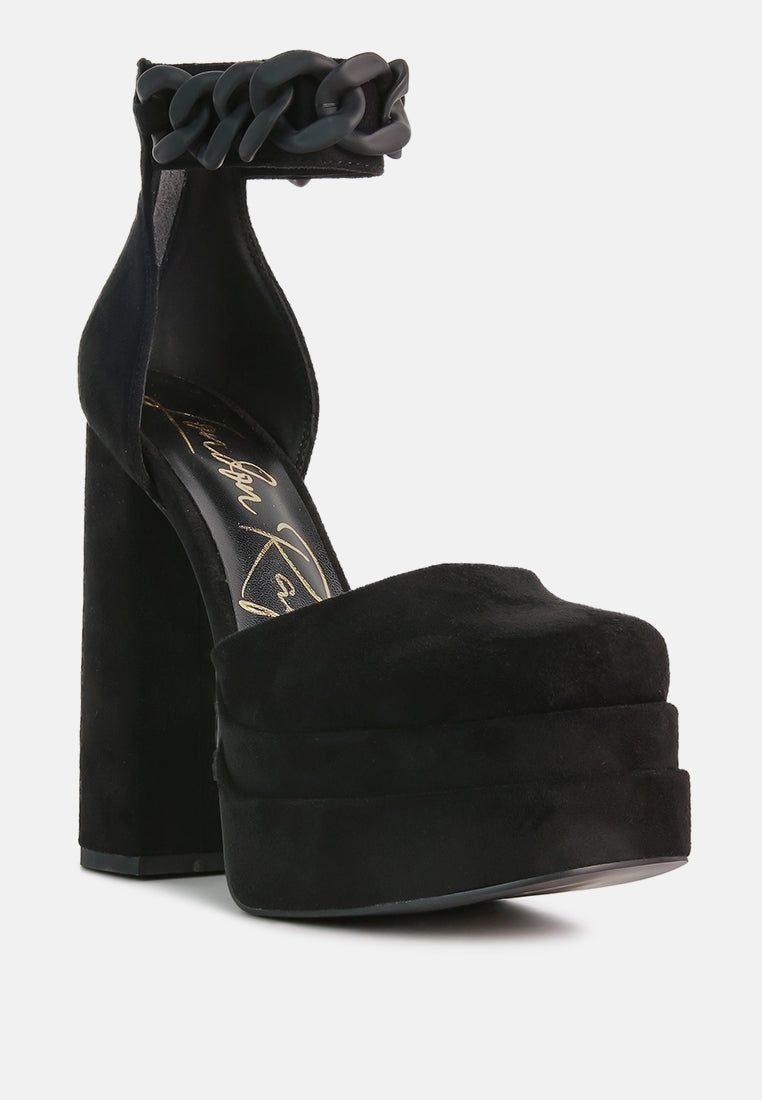 Golden Hour Showstopper Chain Embellished High Platform Sandals By Ruw