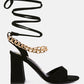 Gone Gurl Metal Chain Lace Up Sandals