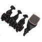 10A Grade Brazilian 3/4 Spiral Curl Human Hair bundles with 4x4 Closur