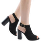 Block Heel Peep Toe Sandals