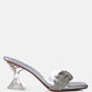 Hiorda Rhinestone Knotted Spool Heel Sandals