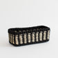 Seagrass Storage Woven Tray | Black + White band