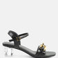 Icicle Clear Low Heel Metal Chain Sandals