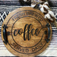 Wooden Tray, Coffee Bar Tray, Rustic Tray, Round Wood Tray With
