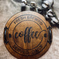 Wooden Tray, Coffee Bar Tray, Rustic Tray, Round Wood Tray With