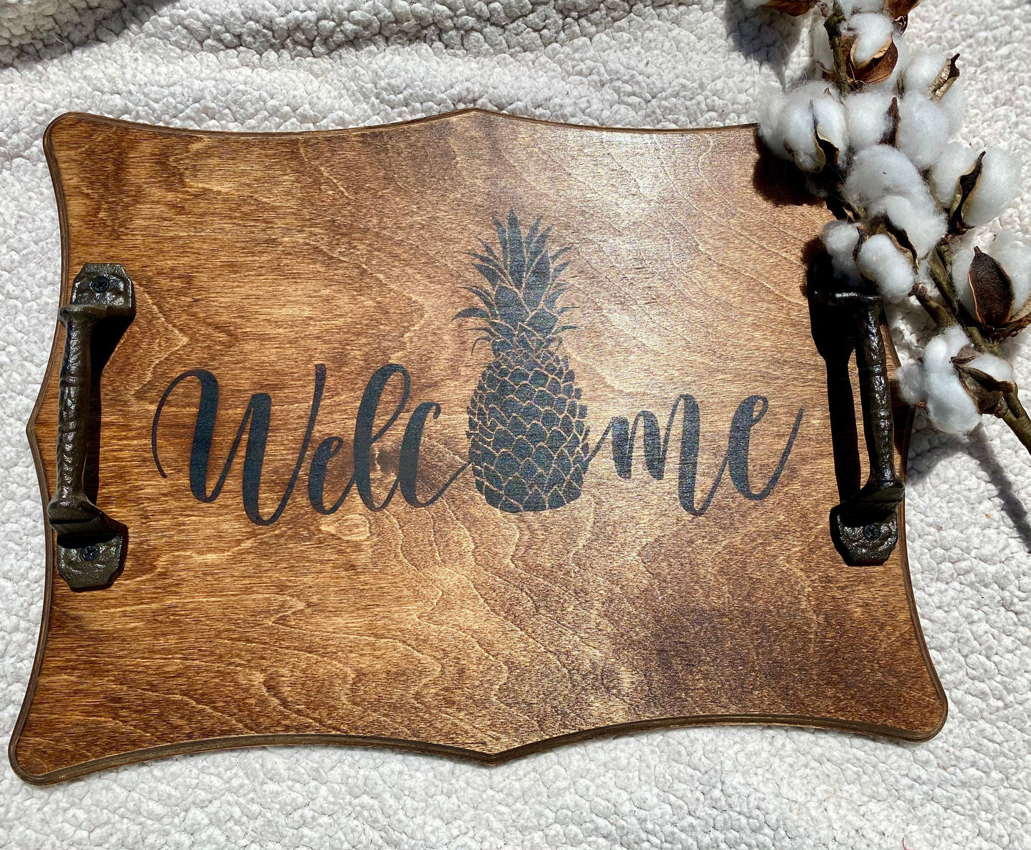 Pineapple Serving Tray - Welcome