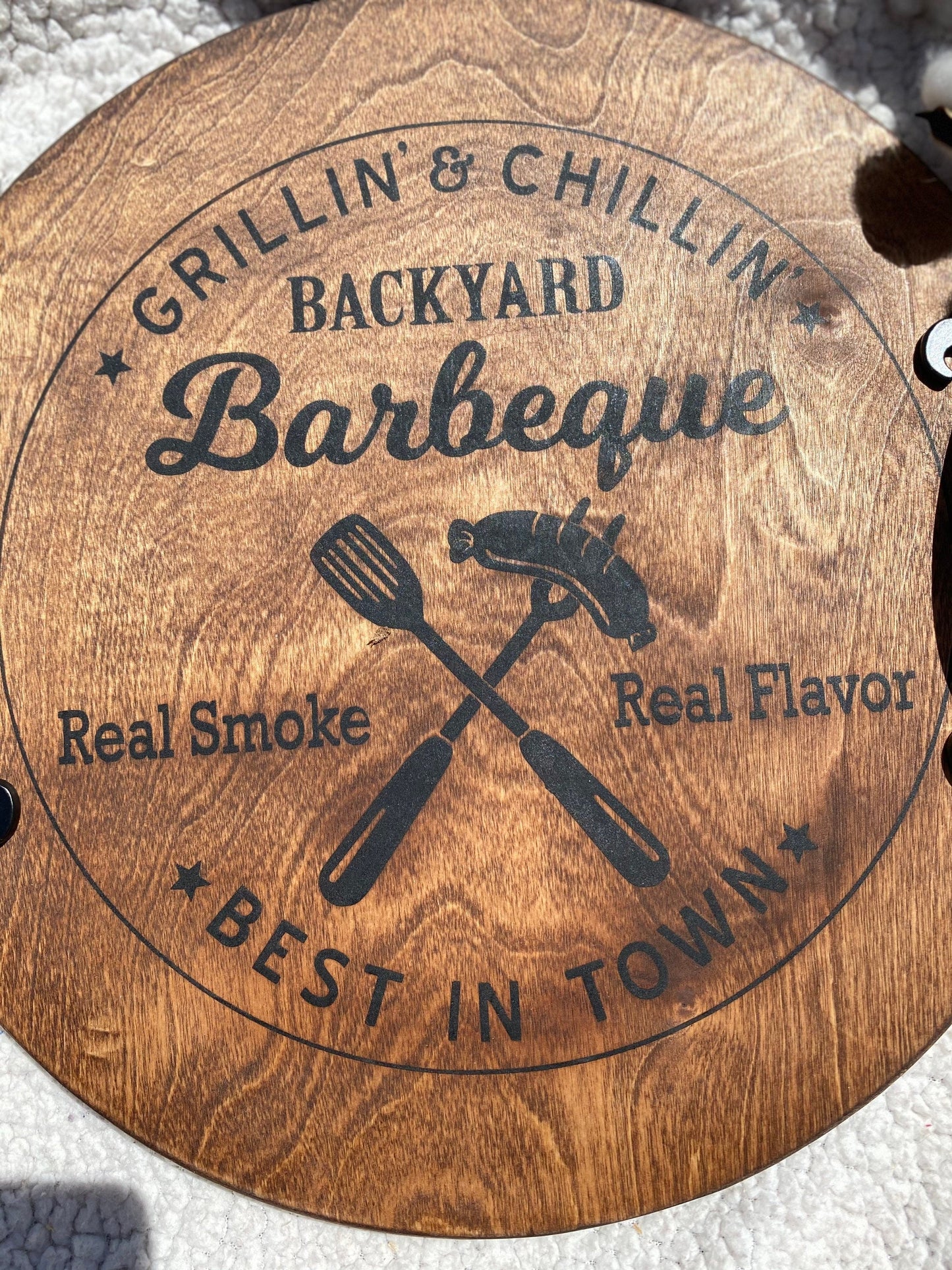 Backyard BBQ Wooden Serving Tray