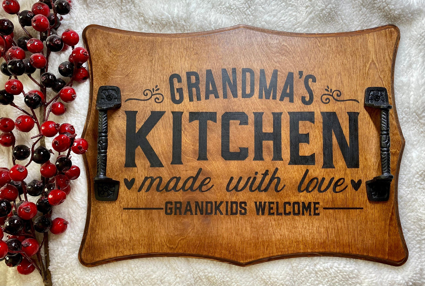 Grandmas Kitchen Tray, Gift for Grandma, Serving Tray With Handles,