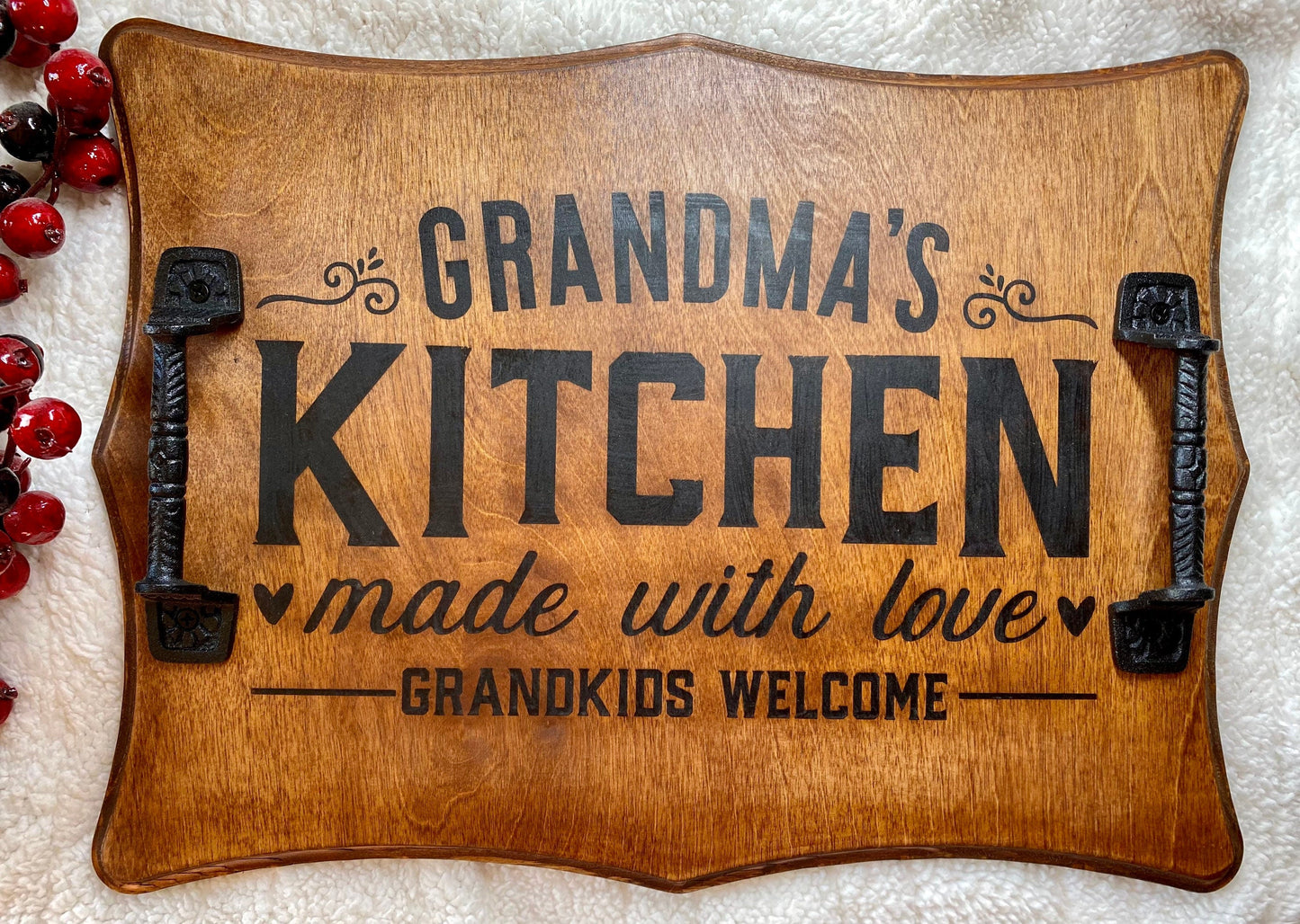 Grandmas Kitchen Tray, Gift for Grandma, Serving Tray With Handles,