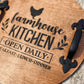 Rustic Round Wood Tray With Handles, Farmhouse Serving Tray, Rooster