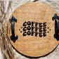 Wooden Serving Tray, Retro Coffee Decor, Retro Coffee Gift, Coffee Bar
