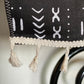 Handmade, Coffee Table Runner, Black Mudcloth, Wax Print