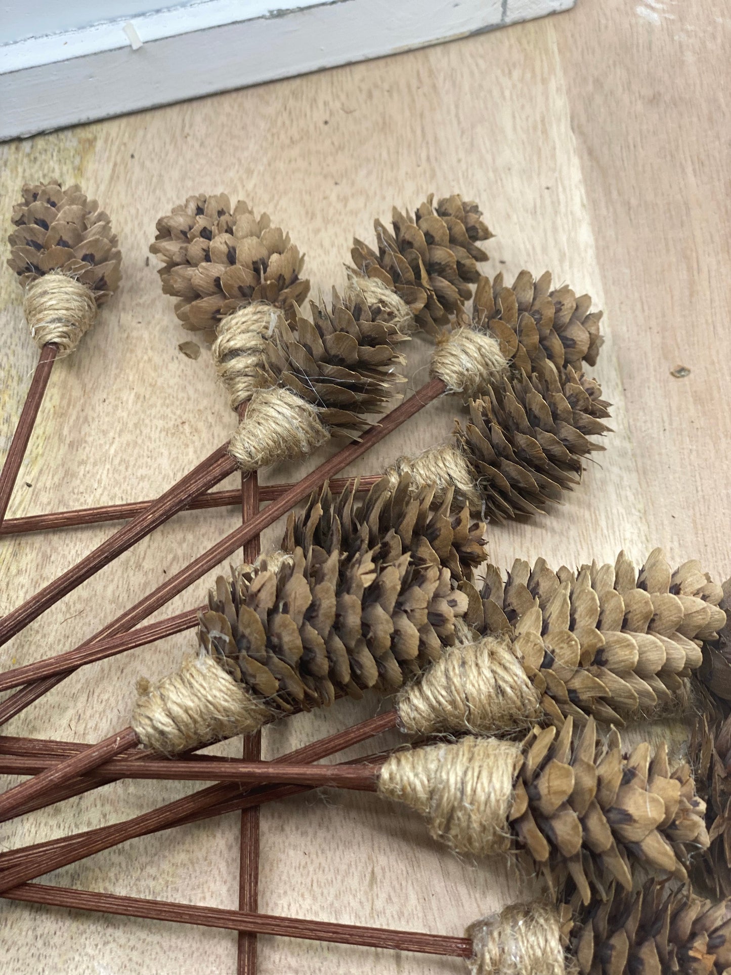 Mini Pine Cone, 9” Rattan Wood Reed Diffusers Replacement Sticks, 16