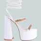 Indulgence Metal Chain Lace Up Chunky Sandals