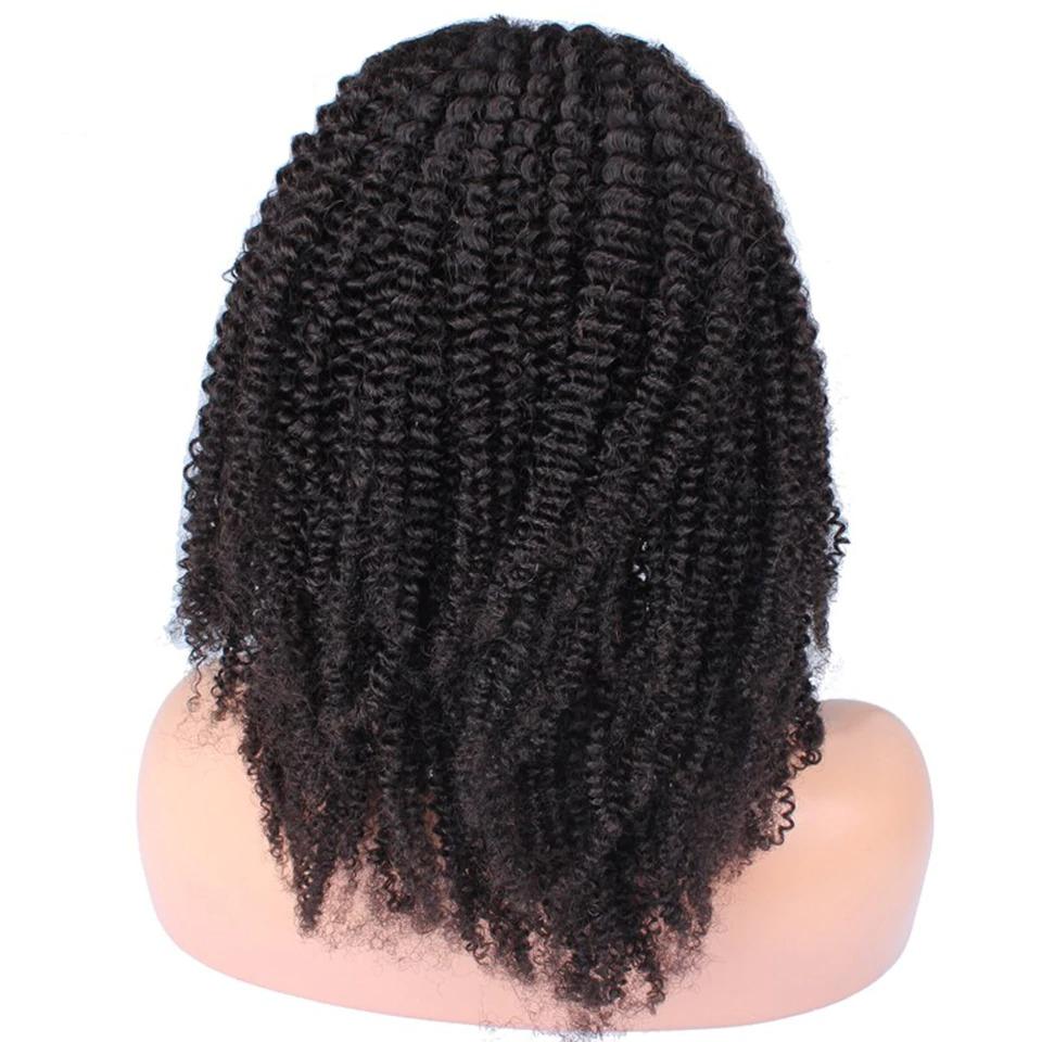 13x4 HD Transparent Lace Frontal Afro Kinky Curly Human Hair Wigs 200% - Walbiz.com