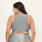 Classic Performance Bra Top- Dove Grey Rib Pattern