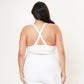 Cross Back Performance Bra Top- White Rib Pattern
