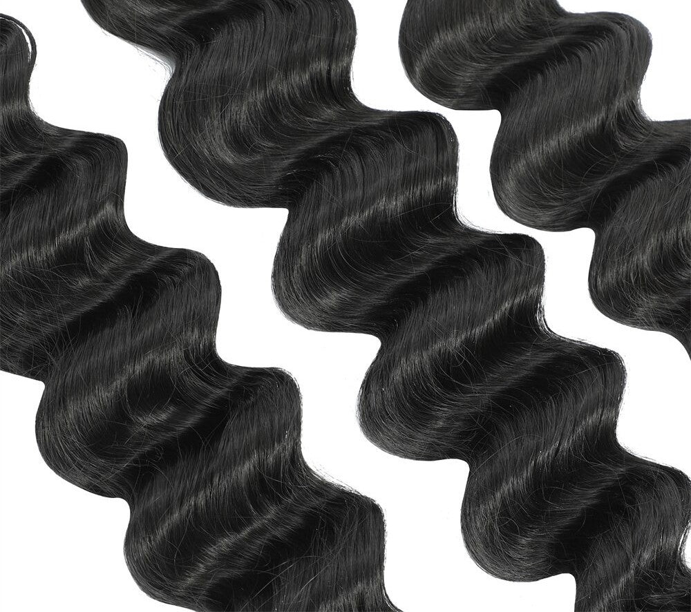 10A Grade 1/3/4 Loose Body Wave Weave Peruvian Human Hair Extension Bu - Walbiz.com