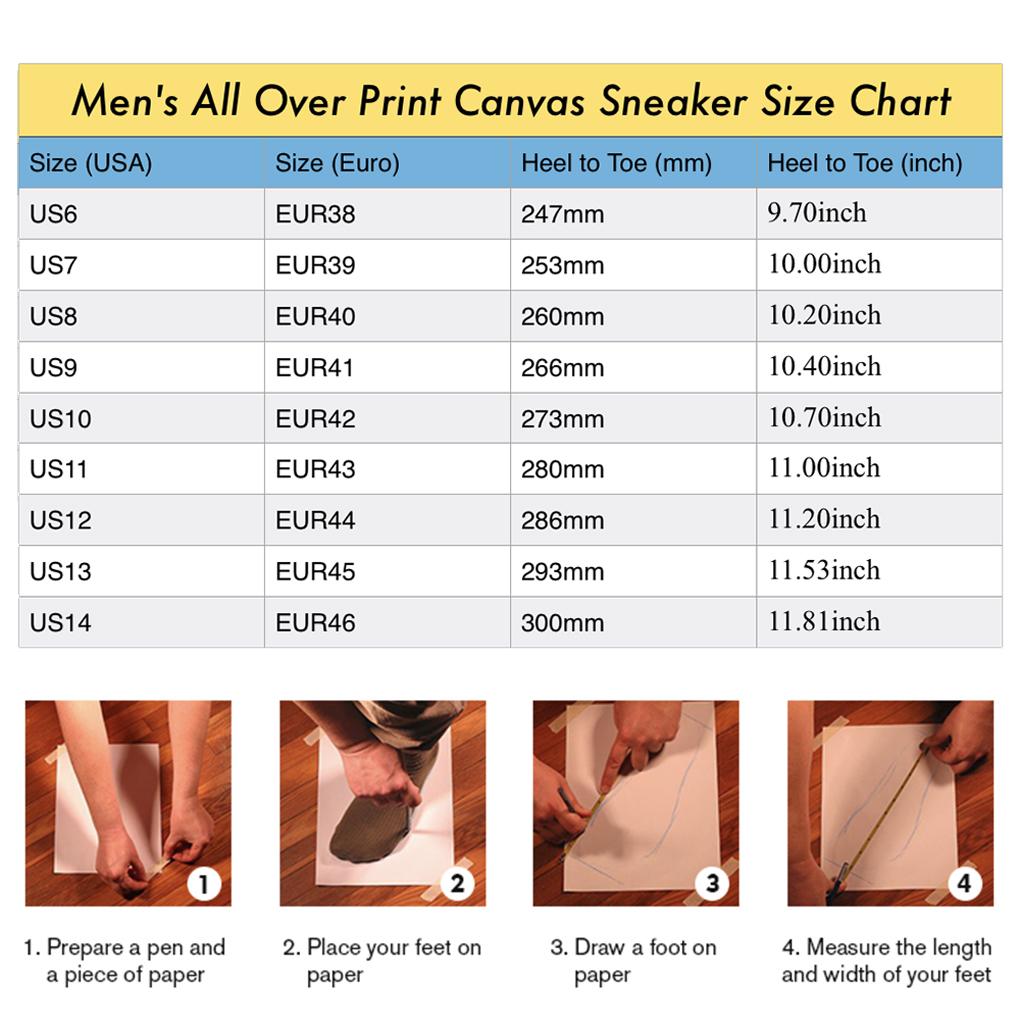 THE BIG PARROT Men's All Over Print Canvas Sneakers