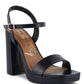 Merengue Textured High Block Heel Sandals
