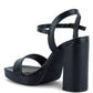 Merengue Textured High Block Heel Sandals