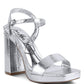 Merengue Textured High Block Heel Sandals