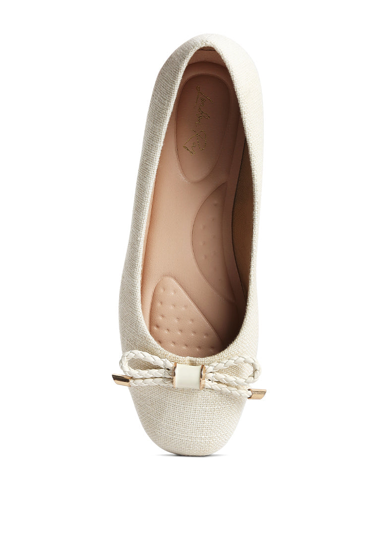 Moi Metallic Embellished Flat Ballerinas