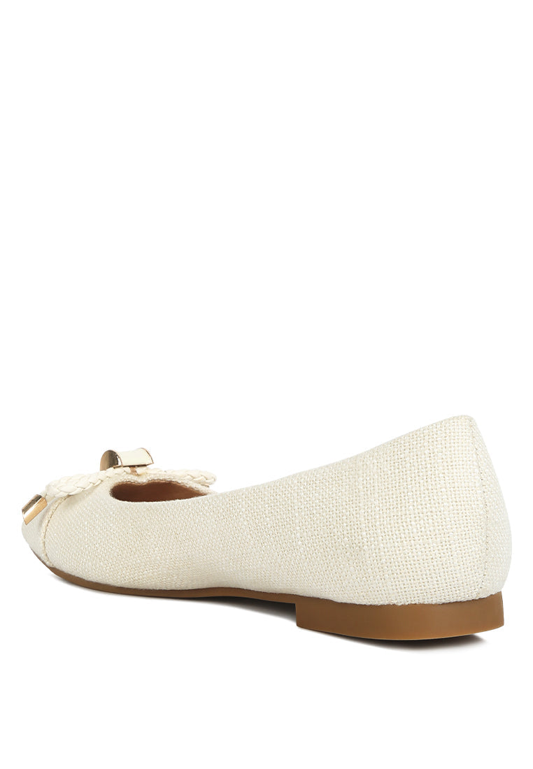 Moi Metallic Embellished Flat Ballerinas