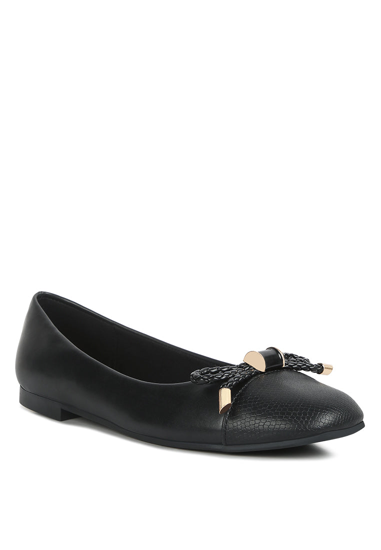 Moi Metallic Embellished Flat Ballerinas