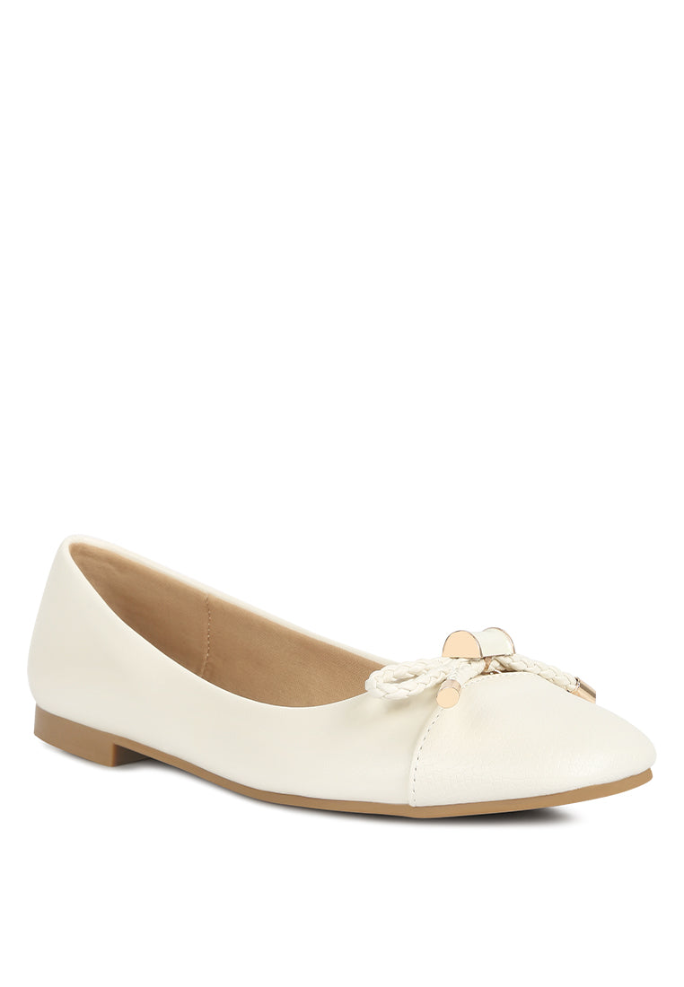 Moi Metallic Embellished Flat Ballerinas
