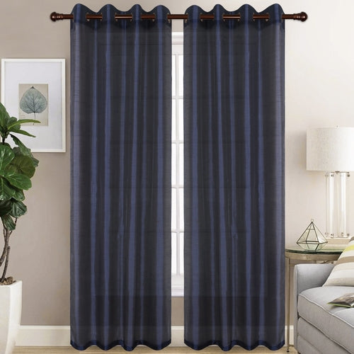 Christina - Faux Silk Semi Sheer Panel - Set of Two - Assorted Colors