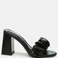 Noie Ruched Strap Block Heel Sandals