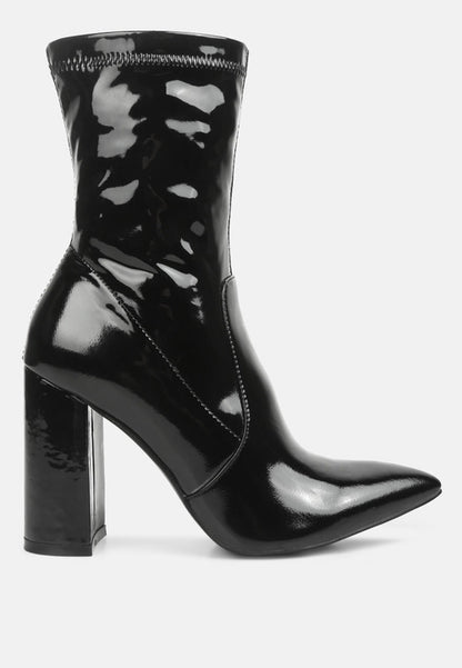 Pluto Block Heel Stiletto Ankle Boot