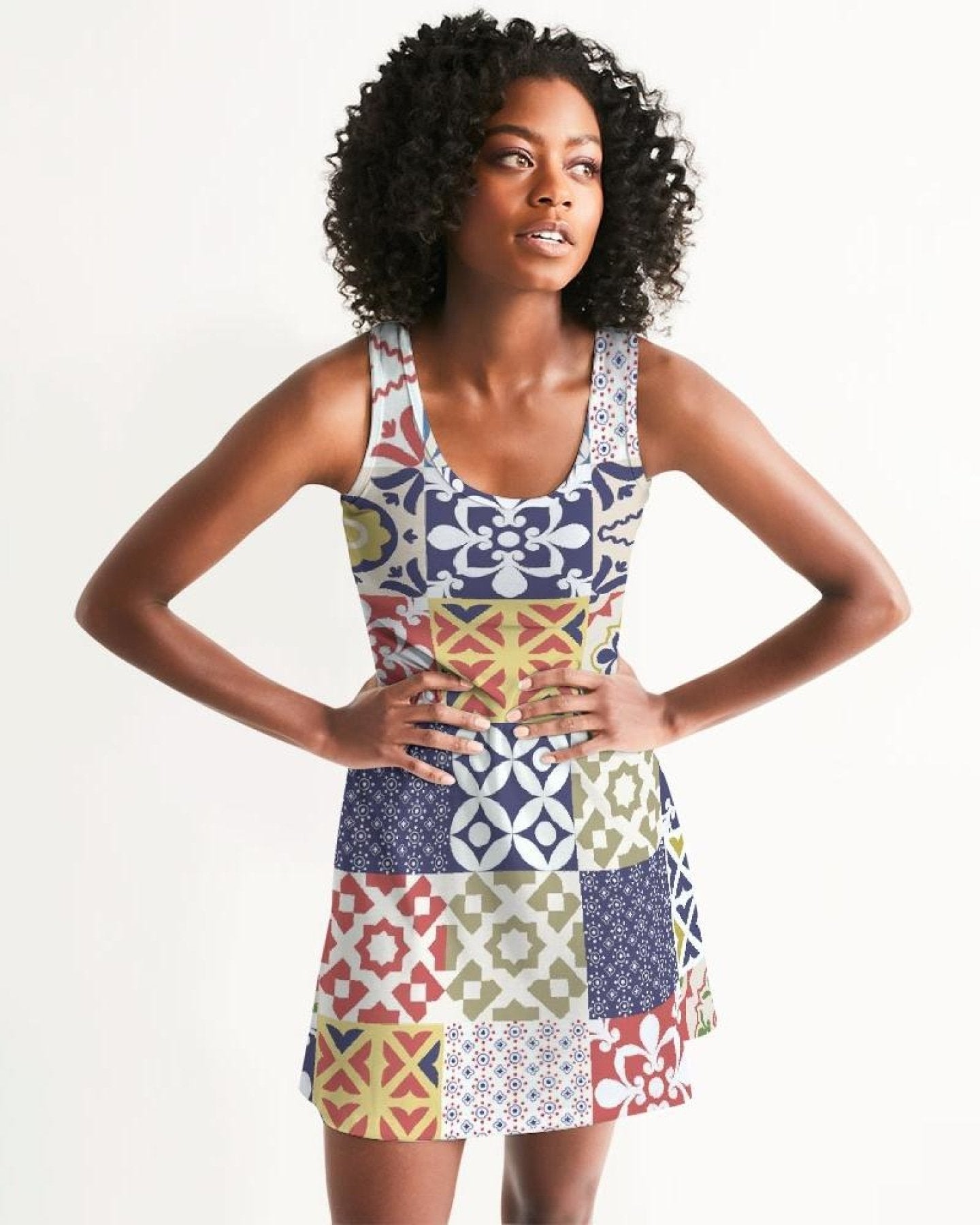 Pop Print Womens Racerback Dress