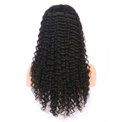 180% Density Full 4x4 Transparent Lace Front Deep Wave Human Hair Wigs - Walbiz.com