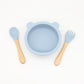 Baby Bear Shape Food Training Silicone Bowl With Spoon Tableware