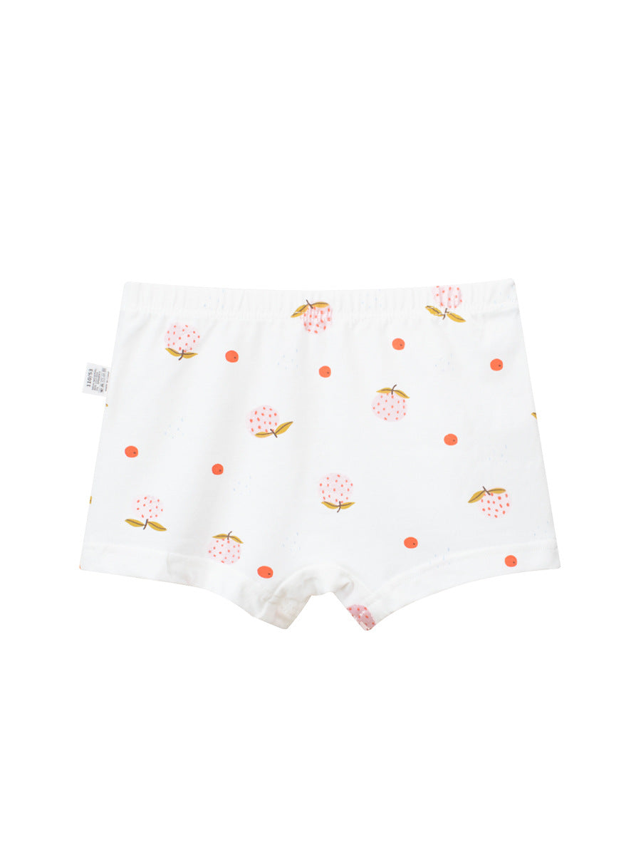 Girls’ Cartoon Printed Boxer Shorts Breathable Underwear 4-Piece Set