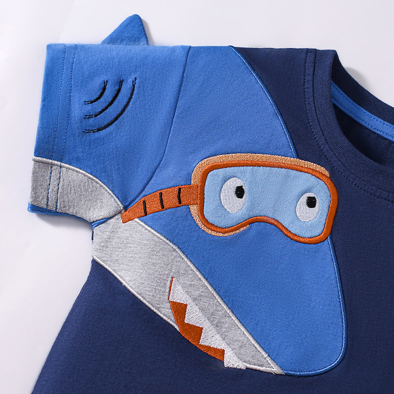 Summer Baby Kids Cartoon Pattern T-shirt and Shorts Clothing Set for