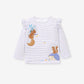 Spring Girls Animals Cartoon Top And Floral Pants Set