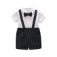 Summer Baby Kids Boys Single Breasted Short Sleeves Shirt and Strap