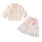 Autumn New Arrival Baby Girls Simple Stand Collar Top and Rabbits
