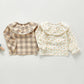 Autumn New Arrival Kids Girls Plaid/Floral Long Sleeves Shirt with