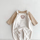 Infant Baby Unisex Bear Head Corduroy Combo Overalls In Sets