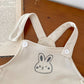 Baby Girls Overalls Romper&Pink Striped Rabbit Hood Top  Set
