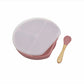 Baby Silicone Compartment Plate With Wooden Spoon