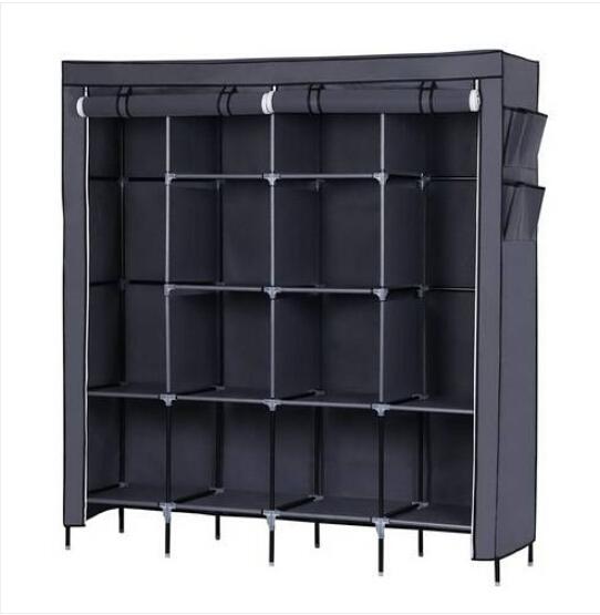 67" Clothes Closet Portable Wardrobe Clothes Storage Rack 12 Shelves 4