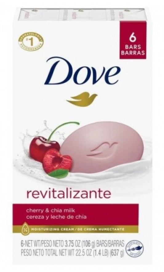 Dove Bar Soap Beauty Bar Cherry & Chia (6 Bar pack)