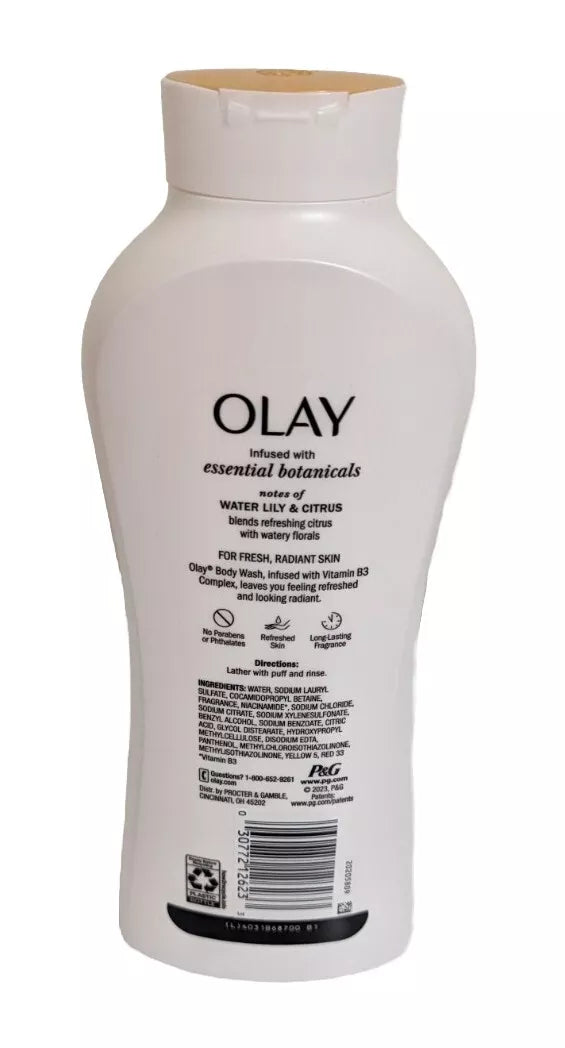 Olay Infused with Essential Botanicals Body Wash Water Lily & Citrus, 23.6 Oz