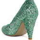 Sugar Plum Glitter Conical Heel Pumps